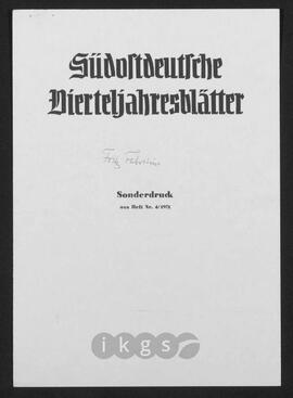 Werke Dritter: Szefer, Andrzej: Fritz Fabritius in den Jahres 1939-1945, in: Südostdeutsche Vierteljahresblätter, Sonderdruck aus Heft Nr. 4/1971