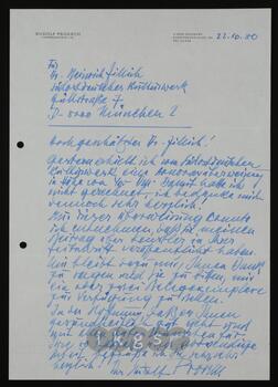 Korrespondenz mit Proksch, Rudolf
