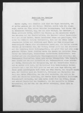 Werke Zillichs als Verfasser: Biografien - Schiller, Friedrich von