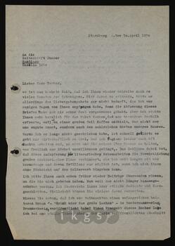 Korrespondenz mit Zecher, N.N. (Zeitschrift Condor)