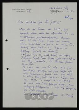 Korrespondenz mit Nahm, Peter Paul