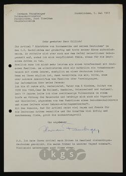 Korrespondenz mit Fraunberger, Hermann