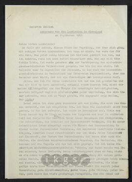 Werke Zillichs als Verfasser: Vorträge und Reden - Ansprache vor den Landsleuten in Cleveland am 21. Oktober 1962