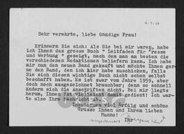 Kryptonachlass Maria Zillich: Korrespondenz - Springenschmid, Karl