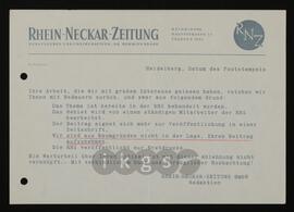 Korrespondenz mit der Rhein-Neckar-Zeitung
