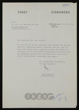 Korrespondenz mit Widmann, Rudolf