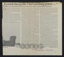 Werke Dritter: Au, Annemarie in der: „Es wird eine große Überraschung geben …“. Den Tricks der Zigeunerinnen in Danzig ist man trotz größter Vorsicht hilflos ausgeliefert, in: Das Ostpreußenblatt, 14. Juli 1984