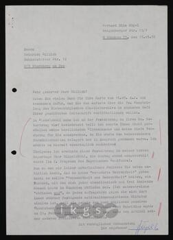 Korrespondenz mit Hügel, Gerhard Eike