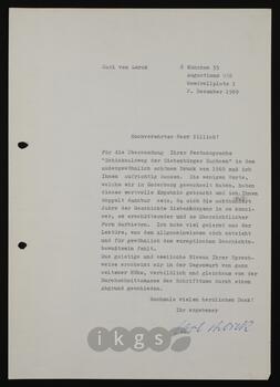 Korrespondenz mit Lorck, Carl von