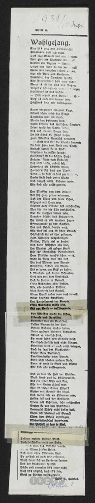Werke Dritter: Gottlob, Josef: Wahlgesang