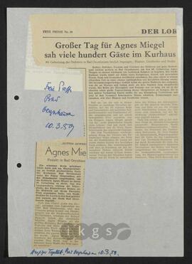 Materialsammlung: Thematische Sammlung - Miegel, Agnes