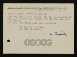 Korrespondenz mit Thierfelder, Franz (Institut für Auslandsbeziehungen)