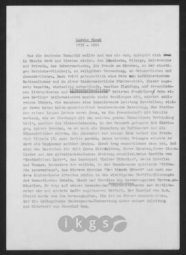 Werke Zillichs als Verfasser: Biografien - Tieck, Ludwig