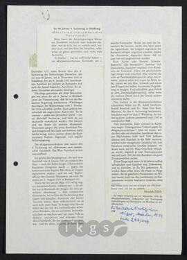 Werke Zillichs als Verfasser: Aufsätze und sonstige Arbeiten - Vor 60 Jahren: 4. Sachsentag in Schäßburg. „Bekenntnis zum rumänischen Vaterland“?