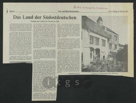 Werke Zillichs als Verfasser: Aufsätze und sonstige Arbeiten - Das Land der Südostdeutschen. Siedlung und Aufbau im Wandel der Zeit