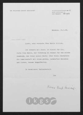 Kryptonachlass Maria Zillich: Korrespondenz - Reichard, Richard Ernst