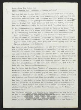 Materialsammlung: Rezensionen zu Werken Dritter von Dritten - Hans Friedrich Reck: Gehetzt, gefangen, geflohen