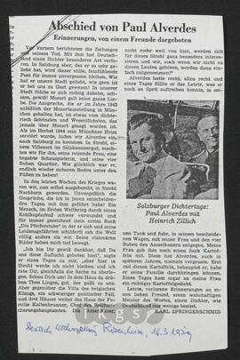 Materialsammlung: Thematische Sammlung - Alverdes, Paul