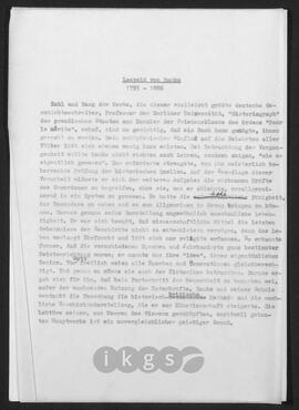 Werke Zillichs als Verfasser: Biografien - Ranke, Leopold von