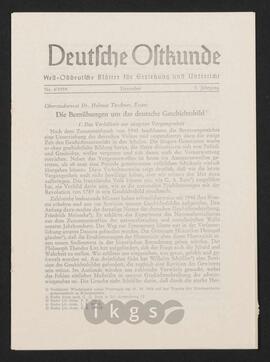 Materialsammlung: Thematische Sammlung zu Zeitungen und Zeitschriften - Deutsche Ostkunde. West-Ostdeutsche Blätter für Erziehung und Unterricht, 4 (1959) 5