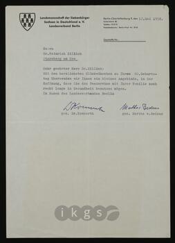 
Korrespondenz mit der Landsmannschaft der Siebenbürger Sachsen – Landesverband Berlin (Konnerth, N.N.
Bedeus, Martha von)
