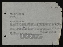 Korrespondenz mit Ehlers, N.N. (Hamburger Abendblatt)