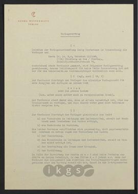 Lebensdokumente: Verträge - Verlagsverträge: Georg Westermann Verlag
