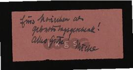 Familienbriefe: Zillich, Maria