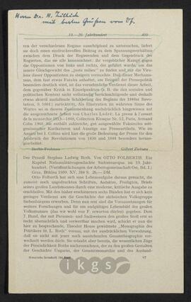 Materialsammlung: Rezensionen zu Werken Dritter von Dritten - Otto Folberth: Der Prozeß Stephan Ludwig Roth. Ein Kapitel Nationalitätengeschichte Südosteuropas im 19. Jahrhundert