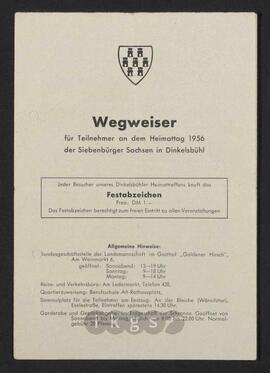 Materialsammlung: Thematische Sammlung - Heimattag der Siebenbürger Sachsen in Dinkelsbühl 1956