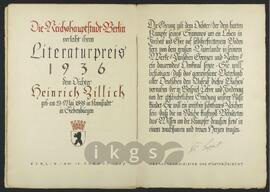 Lebensdokumente: Preise - Literaturpreis der Reichshauptstadt Berlin