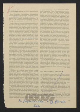 Materialsammlung: Thematische Sammlung zu Zeitungen und Zeitschriften - Der Jungbuchhandel (1952)