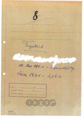 Werke Zillichs als Verfasser: Tagebuch: Tagebuch - Band 13 (Aufzeichnungen 8)