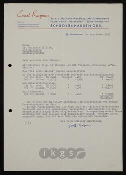 Korrespondenz mit Knyrim, Ernst (Buch- u. Musikhandlung)