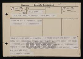Korrespondenz mit Zimmermann, Friedrich