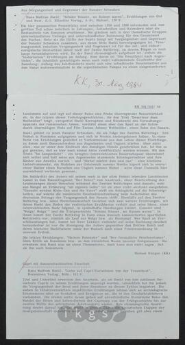 Materialsammlung: Rezensionen zu Werken Dritter von Dritten - Hans Wolfram Hockl: Schöne Häuser, wo Ruinen waren und Liebe auf Capri. Variationen von der Trauminsel
