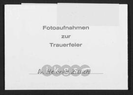 Lebensdokumente: Fotos - Trauerfeier Dr. Heinrich Zillich