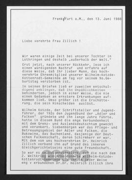 Kryptonachlass Maria Zillich: Korrespondenz - Stoll, Georg