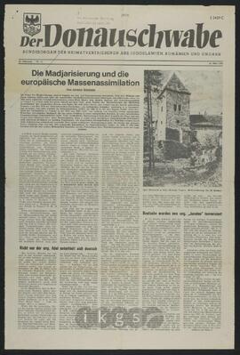 Werke Dritter: Weidlein, Johann: Die Madjarisierung und die europäische Massenassimilation, in: Der Donauschwabe, 22 (1972) 11
