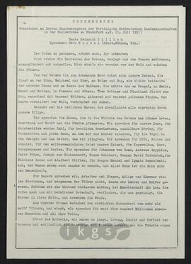 Werke Zillichs als Verfasser: Vorträge und Reden - Totenehrung. Gesprochen am Ersten Bundeskongreß der Vereinigten Ostdeutschen Landsmannschaften in der Paulskirche zu Frankfurt a. M. am 1. Juli 1951