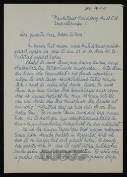 Korrespondenz mit Reissenberger, N.N.