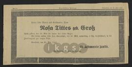Materialsammlung: Todesanzeigen
