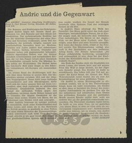 Materialsammlung: Rezensionen zu Werken Dritter von Dritten - Ivo Andric: Gesichter (Sämtliche Erzählungen, Band 3)