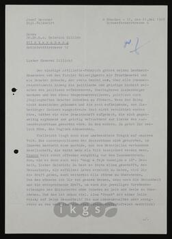 Korrespondenz mit Gassner, Josef