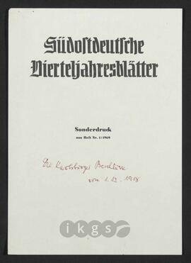 Werke Zillichs als Verfasser: Aufsätze und sonstige Arbeiten - Die Karlsburger Beschlüsse vom 1.12.1918. Einst eine Hoffnung, längst eine Enttäuschung