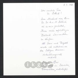 Kryptonachlass Maria Zillich: Korrespondenz - Heer, Erwin
