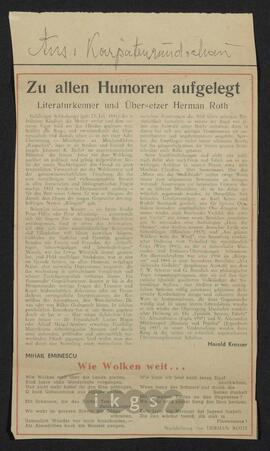 Materialsammlung: Thematische Sammlung - Roth, Herman