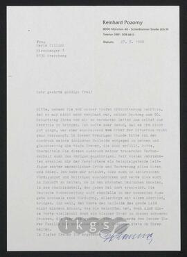 Kryptonachlass Maria Zillich: Korrespondenz - Pozorny, Reinhard