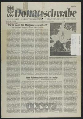 Werke Dritter: Weidlein, Johann: Waren denn die Madjaren assimiliert? Die Assimlation in Ungarn – einmal anders gesehen, in: Der Donauschwabe, 26 (1986) 22