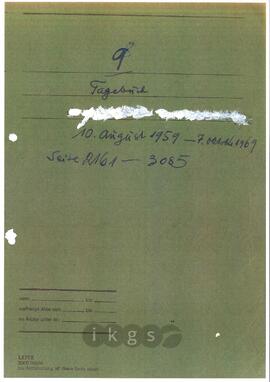 Werke Zillichs als Verfasser: Tagebuch: Tagebuch - Band 14 (Aufzeichnungen 9)